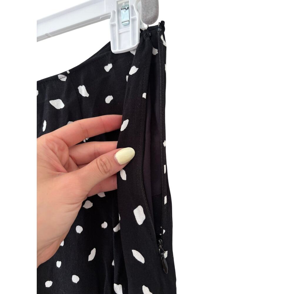Abercrombie & Fitch Wrap Midi Skirt Black White Polka Dot XS Side Slit Women - Picture 9 of 9